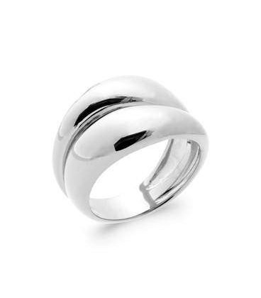Bague argent massif double anneaux bombés en toi et moi 