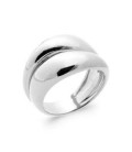 Bague argent massif double anneaux bombés en toi et moi