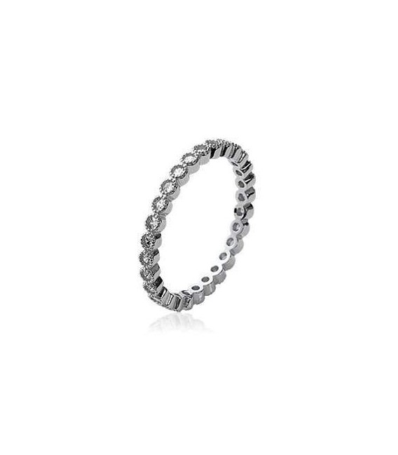 Alliance fine bague argent massif zirconium serti rond 