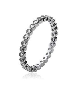 Alliance fine bague argent massif zirconium serti rond 
