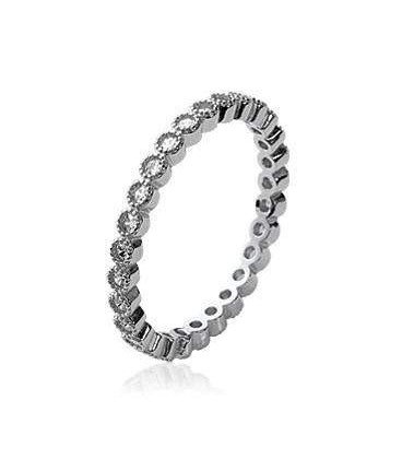 Alliance fine bague argent massif zirconium serti rond 
