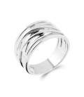 Bague alliance argent massif ouvragée sept anneaux entrelacés fixe
