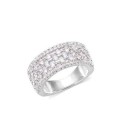 bague argent massif zirconium inséré en demi jonc