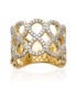 Grosse bague plaqué or huit de zirconium "infini" sertis 