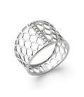 Bague dentelle argent zirconium en barrette centrale