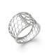 Bague dentelle argent zirconium en barrette centrale 
