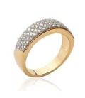 Bague plaqué or anneau de zirconium en demi jonc