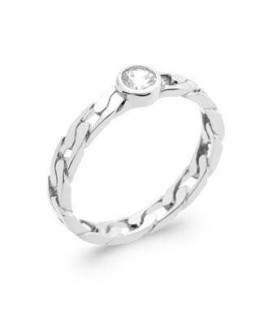Bague argent massif zirconium solitaire serti