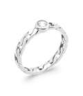 Bague argent massif zirconium solitaire serti
