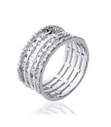 Bague bel anneau alliance argent zirconium demi jonc 