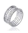 Bague bel anneau alliance argent zirconium demi jonc