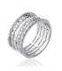 Bague bel anneau alliance argent zirconium demi jonc 