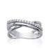 Bague argent anneau croisé de zirconium 