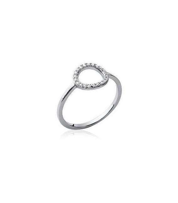 Bague très desing minimaliste en argent zirconium 