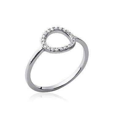 Bague très desing minimaliste en argent zirconium 