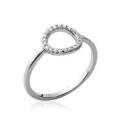 Bague très desing minimaliste en argent zirconium