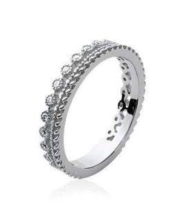 Bague alliances composée de deux anneaux incrustés de zirconium