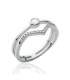 Bague argent deux anneaux de zirconium 