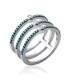 Bague argent massif trois anneaux zirconium sertis 