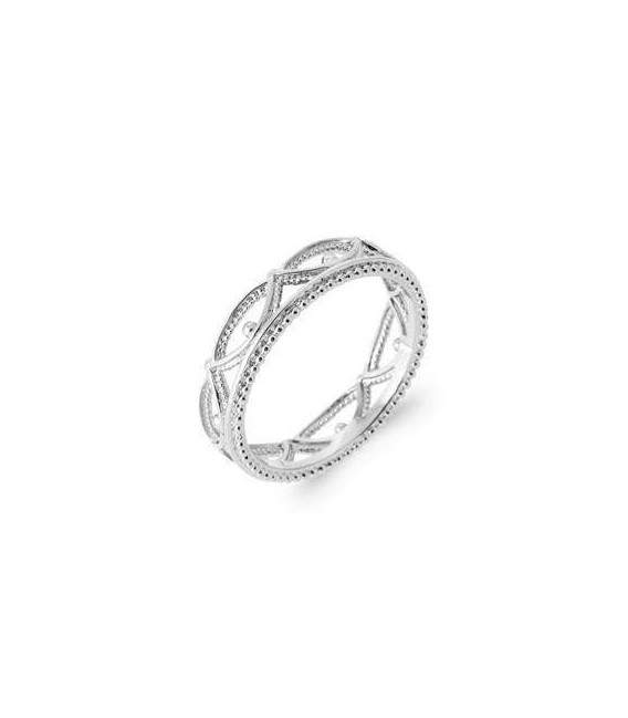 Bague argent massif alliance stylée 