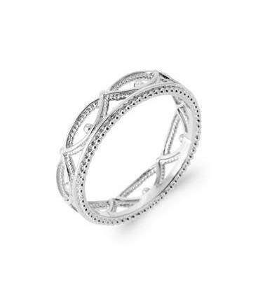 Bague argent massif alliance stylée 