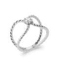 Bague argent coeur de zirconium griffé