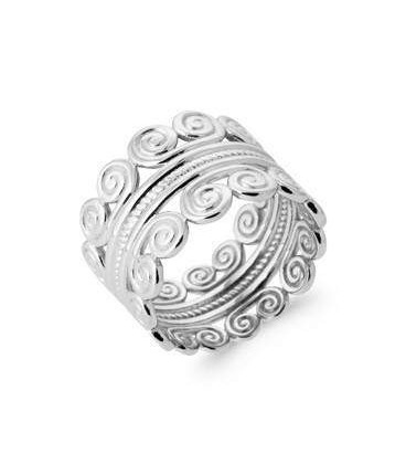 Bague argent massif chic volutes 
