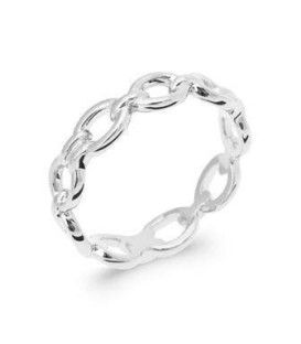 Belle bague alliance argent massif chainage tour complet 