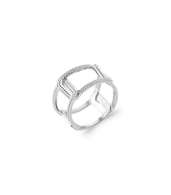 Bague d'argent massif anneaux entrelacés 