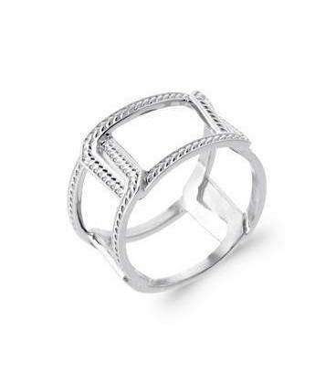 Bague d'argent massif anneaux entrelacés 