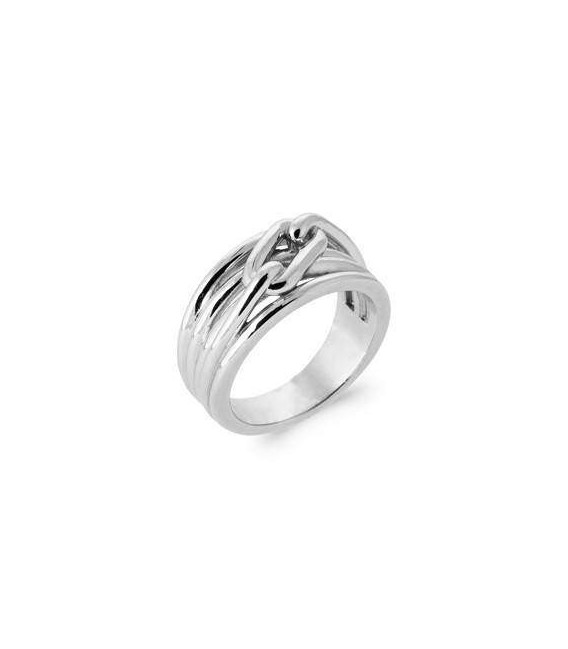 Grosse bague argent massif maillon chaine 