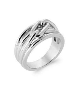 Grosse bague argent massif maillon chaine 