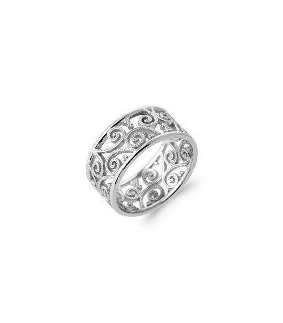 Bague argent massif stylée volutes 
