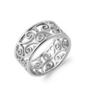 Bague argent massif stylée volutes