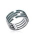 Bague argent quatre anneaux ouverts imitation turquoise 