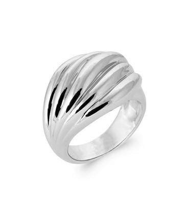 Grosse bague argent massif cinq plis fixes 