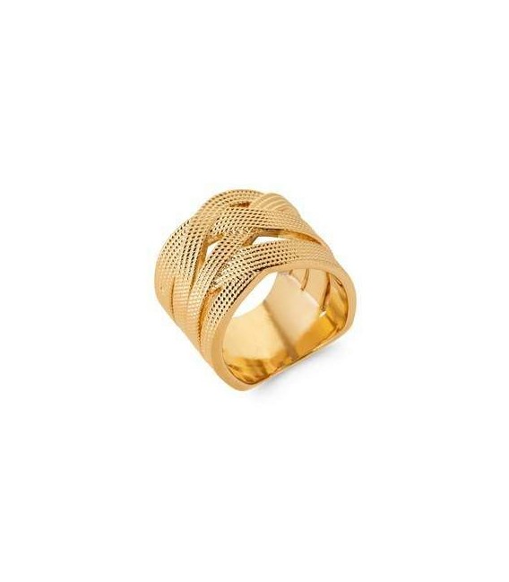 Grosse bague plaqué or beau natté 