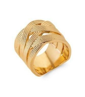 Grosse bague plaqué or beau natté