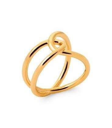 Bague plaqué or entrelacs ajouré 