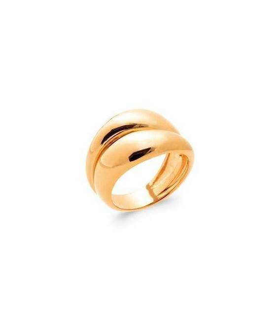 Bague plaqué or double anneaux fixes en toi et moi 