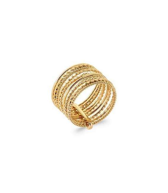 Bague plaqué or sept anneaux semainier 