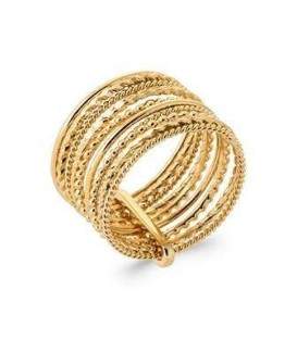 Bague plaqué or sept anneaux semainier