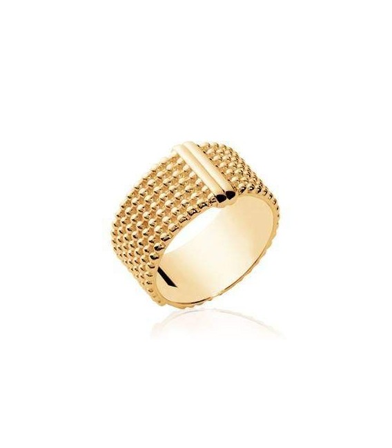 Bague femme plaqué or alliance perlée 