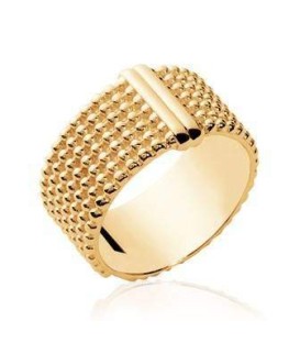 Bague femme plaqué or alliance perlée
