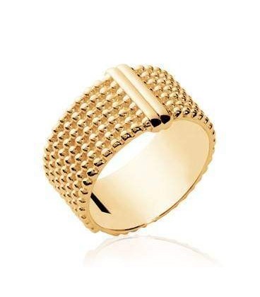 Bague femme plaqué or alliance perlée 
