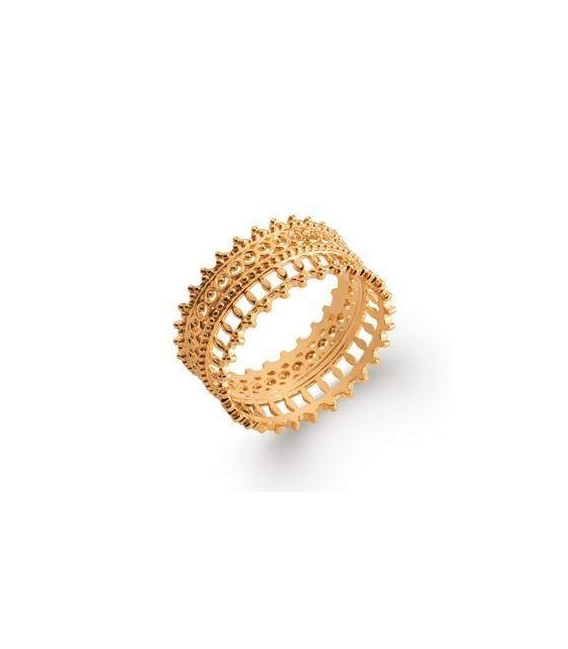 Bague alliance plaqué or dentelle royale 