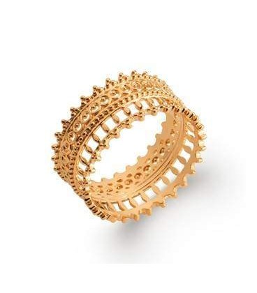 Bague alliance plaqué or dentelle royale 