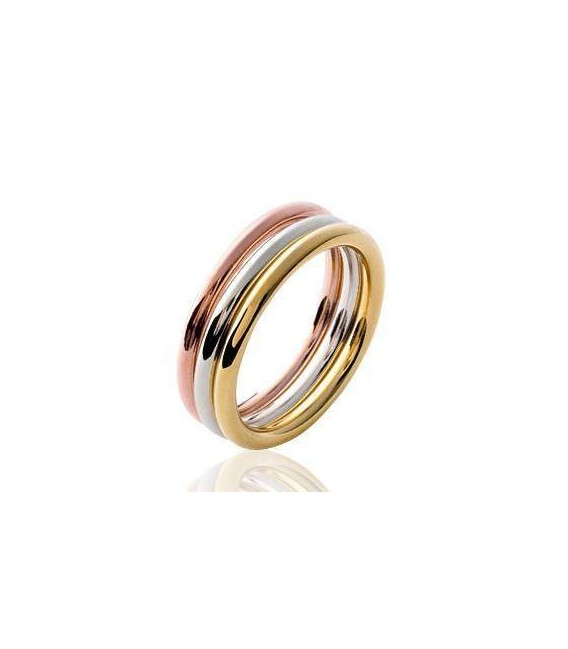 Bague alliance anneuax trois tricolore en tour complet 