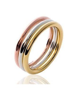 Bague alliance anneuax trois tricolore en tour complet