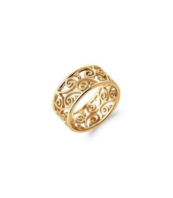 Bague alliance plaqué or dentelle royale 